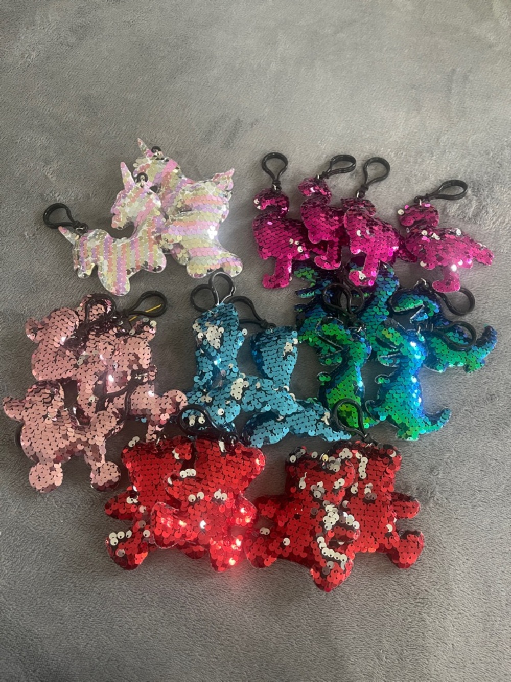 Sequin Animal Keychains bag charms for Kids - Assorted Colors styles new